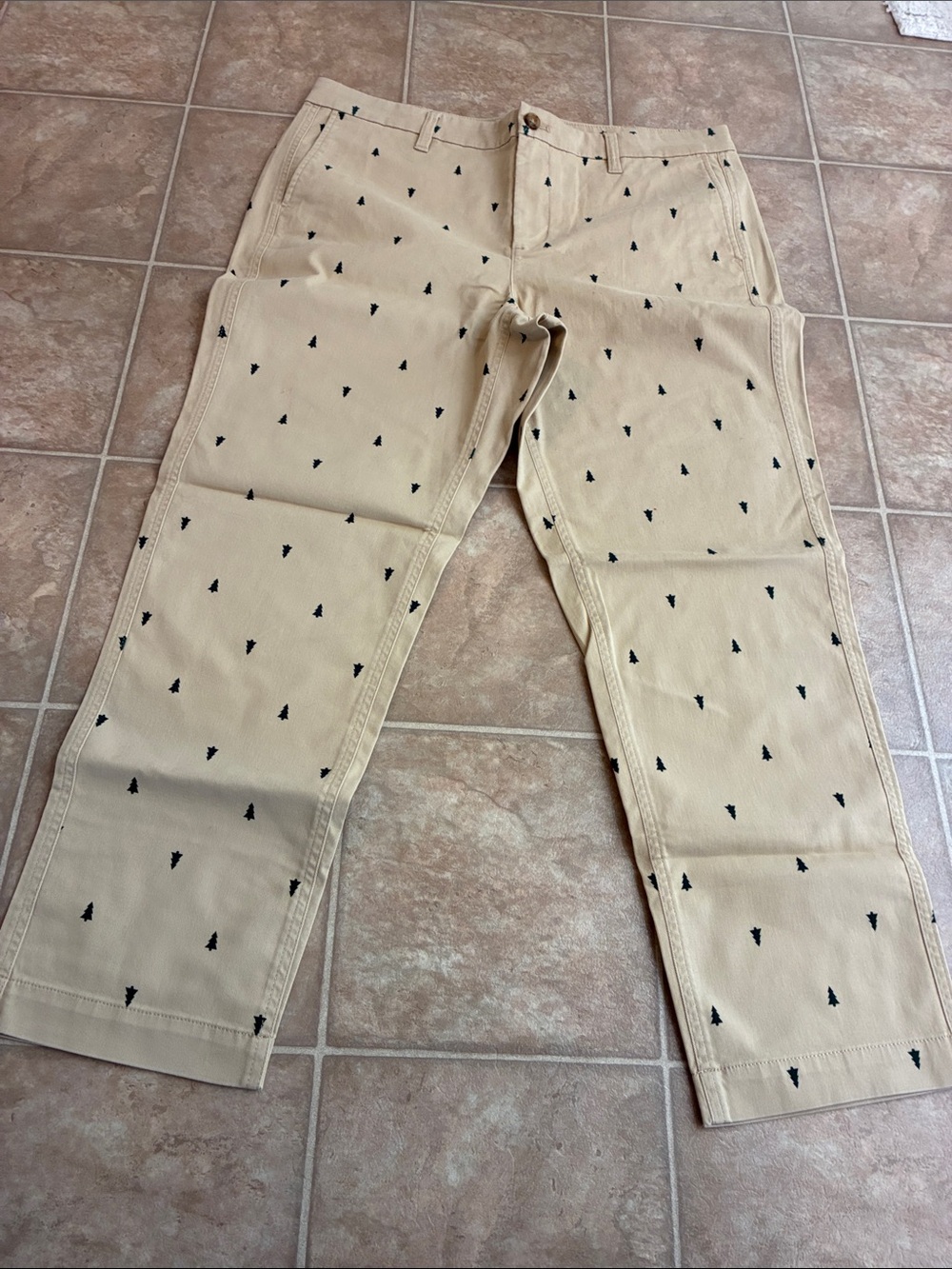 Women’s J Crew Khaki Printed Cotton Chino Pants 🌲 high rise girlfriend chinos